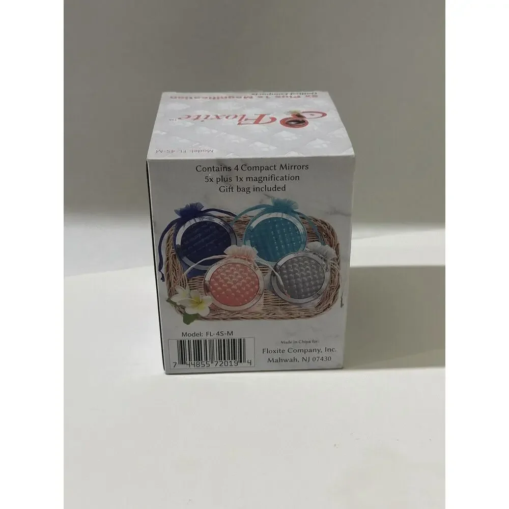 Set‎ Of 4 Floxite Gift Folding Vanity Compact Mirror 5x Magnifying - Colored NEW